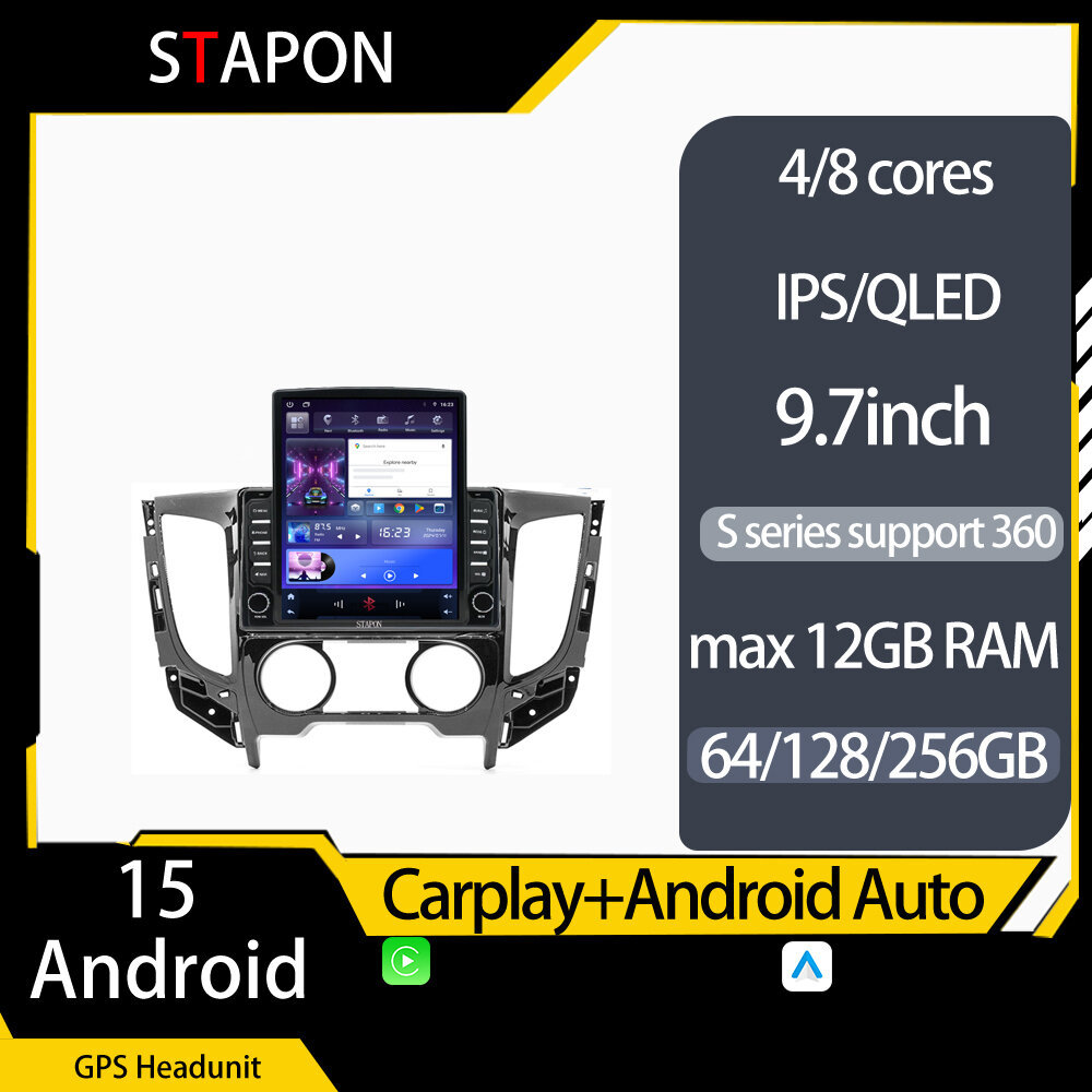 STAPON สําหรับ mitsubishi montero triton 2016-2019m 9.7 นิ้ว android16 64 128GB QLED IPS สั่งงานด้วย