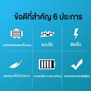 เลื่อยโซ่ไร้สาย 6 นิ้ว 199V เลื่อยไฟฟ้า แบตเตอรี่ลิเธียม 2 ก้อน ครบชุด ตัดกิ่งไม้ ตัดไม้ ใช้งานง่าย