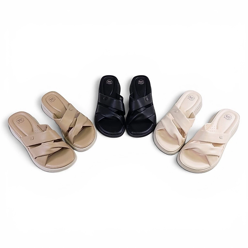 Thames(เทมส์) รองเท้าแตะเพื่อสุขภาพผู้หญิง สายคาดไขว้นุ่มพิเศษ สูง 1 นิ้ว Shoes-SB21004