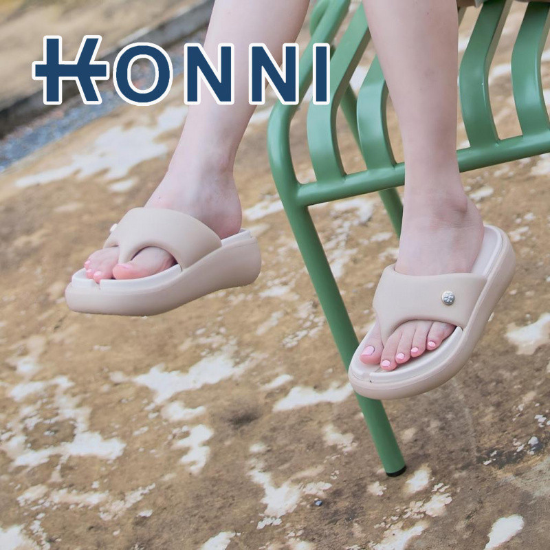 KONNI  รองเท้าแตะนิ้วโป้ง พื้นหนา หูหนีบแฟชั่น  รองเท้าแตะเกาหลีหูหนีบ   รุ่น มินิมอล ถอดแยกได้  พื้นนิ่ม  EVA  ผู้หญิง ไม่ดีดน้ำ  เบาสบายมีหลากหลายสี