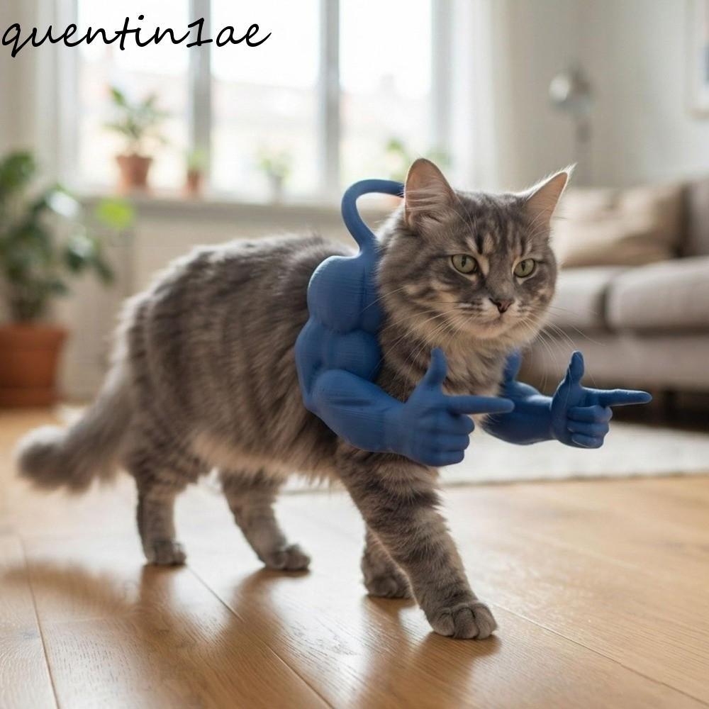 QUANTIN1AE แมวคอแขนเครื่องประดับ,พลาสติกสมจริงแมวแขวนกล้ามเนื้อแขน,นวัตกรรมสากลตลกปรับสัตว์เลี้ยงคอส