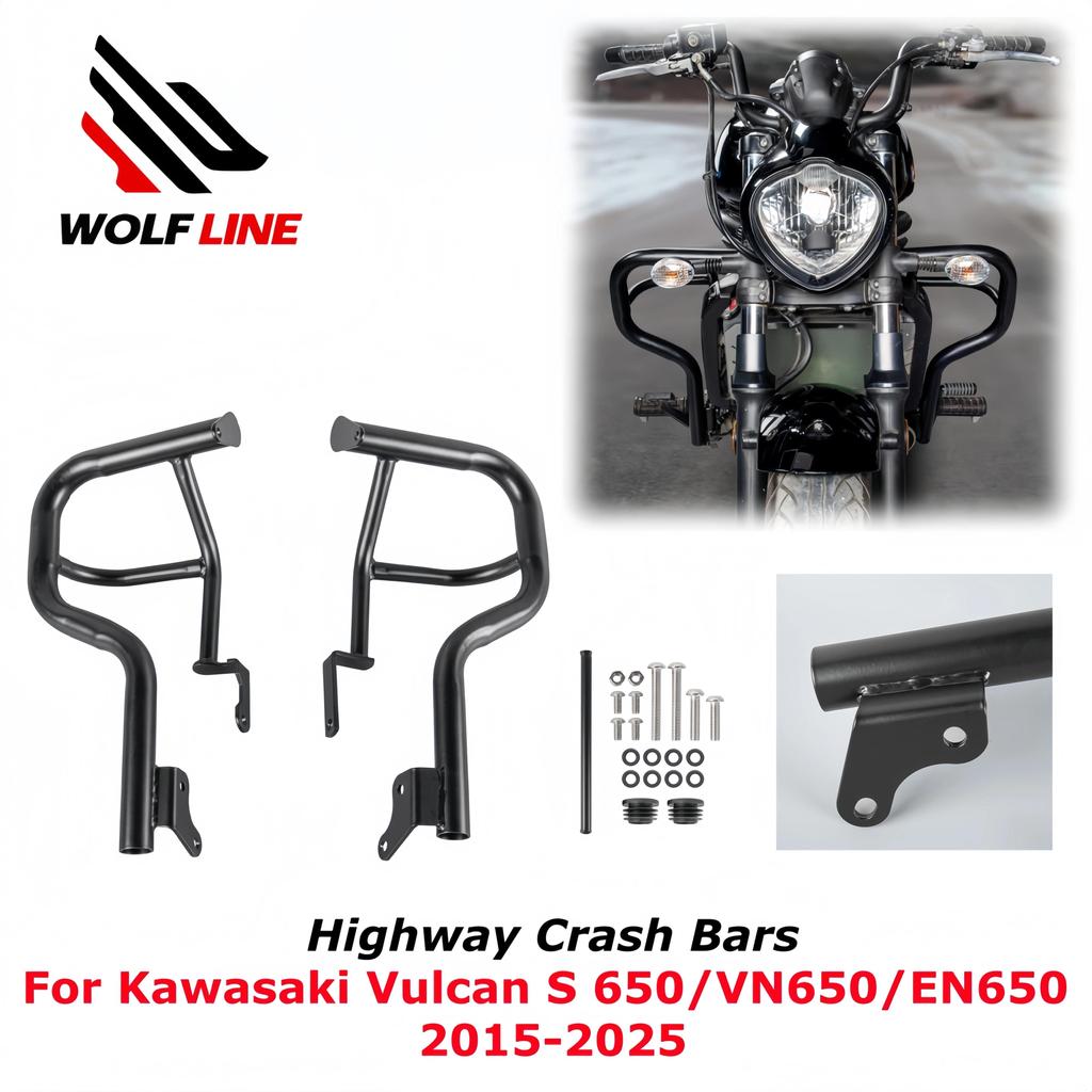 CF กันชนเครื่องยนต์  สำหรับ Kawasaki Vulcan S 650 VN650 EN650 2015-2025  บาร์กันกระแทกสำหรับ EN650 V