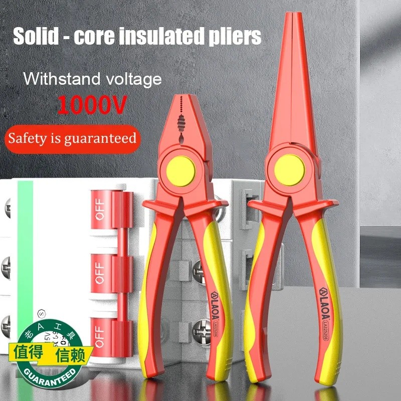 LAOA 1000V VDE คีมพลาสติกหุ้มฉนวน 1PC คีมช่างไฟฟ้ามืออาชีพพร้อมขาตั้ง คีมรวมแรงดันสูง
