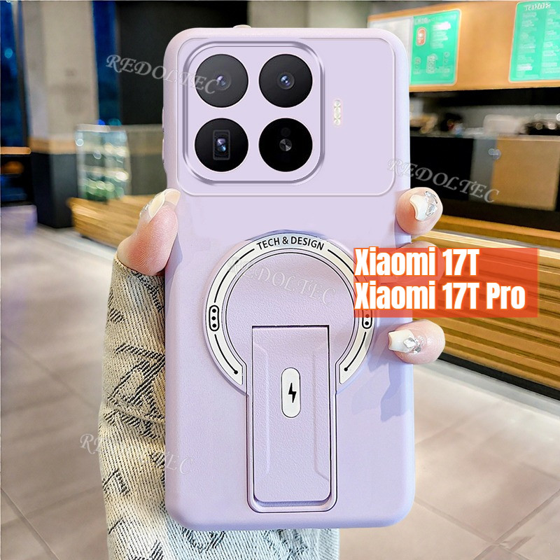 Xiaomi 17T 17TProกรณีแฟชั่นใหม่แม่เหล็กที่มองไม่เห็นKickstandเคสโทรศัพท์Xiaomi 17T Pro Matte Soft Coverรองรับไร้สายชาร์จAnti-Drop Anti-Fingerprintปลอก