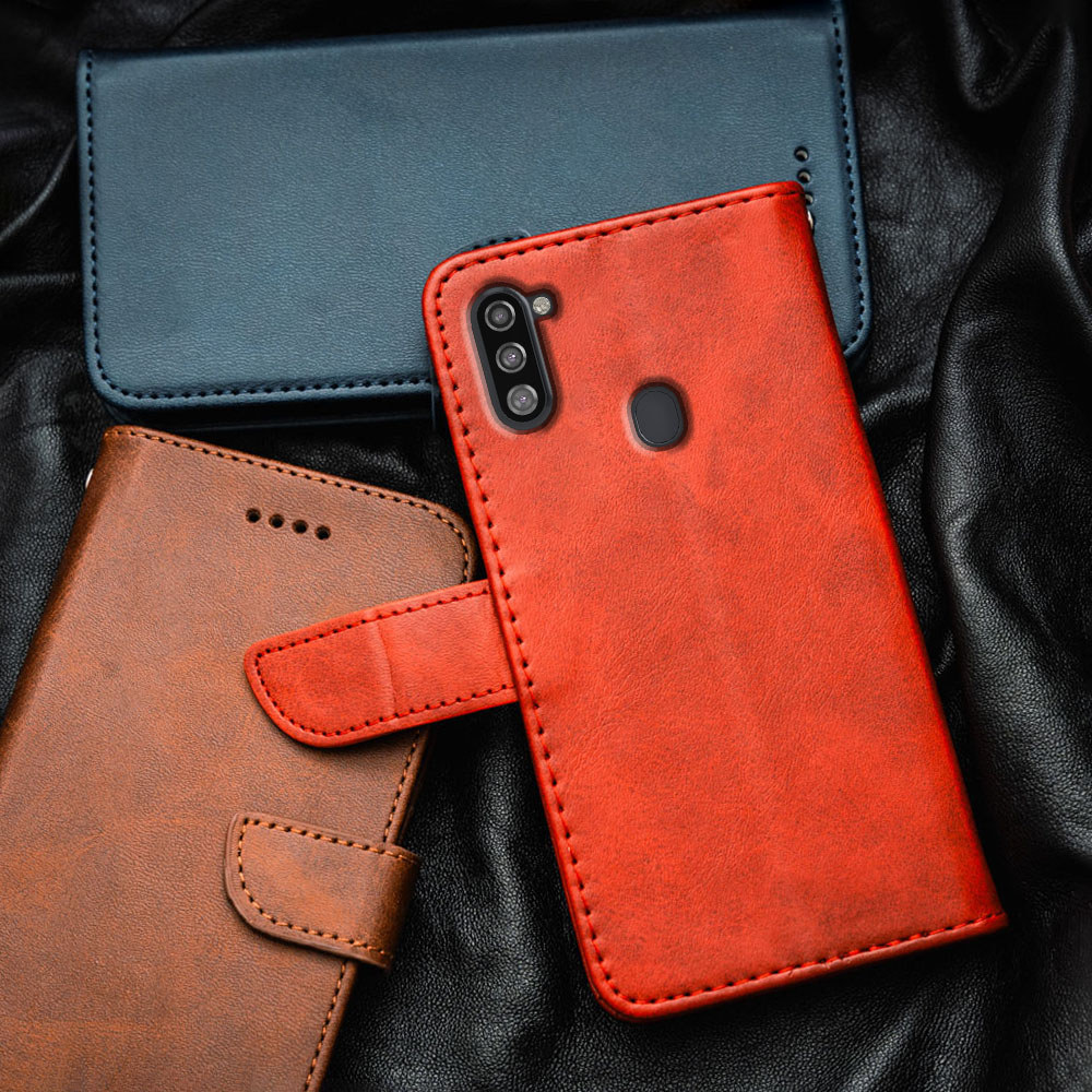 สําหรับ Samsung Galaxy A11 M11 SM-M115F M DSSM-A115F SM-A115M พรีเมี่ยมหนัง Flip-Top เคสโทรศัพท์กระเป๋าสตางค์ในตัวผู้ถือบัตร Kickstand กันกระแทก