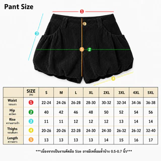 กางเกงขาสั้นผ้าลูกฟูกทรงบอลลูน มีไซส์ S-5XL ทรงฟักทองน่ารักพรางต้นขา เอวสูงตะขอกระดุมหน้า ผ้าหนานุ่มใส่ไปคาเฟ่ชิคๆ