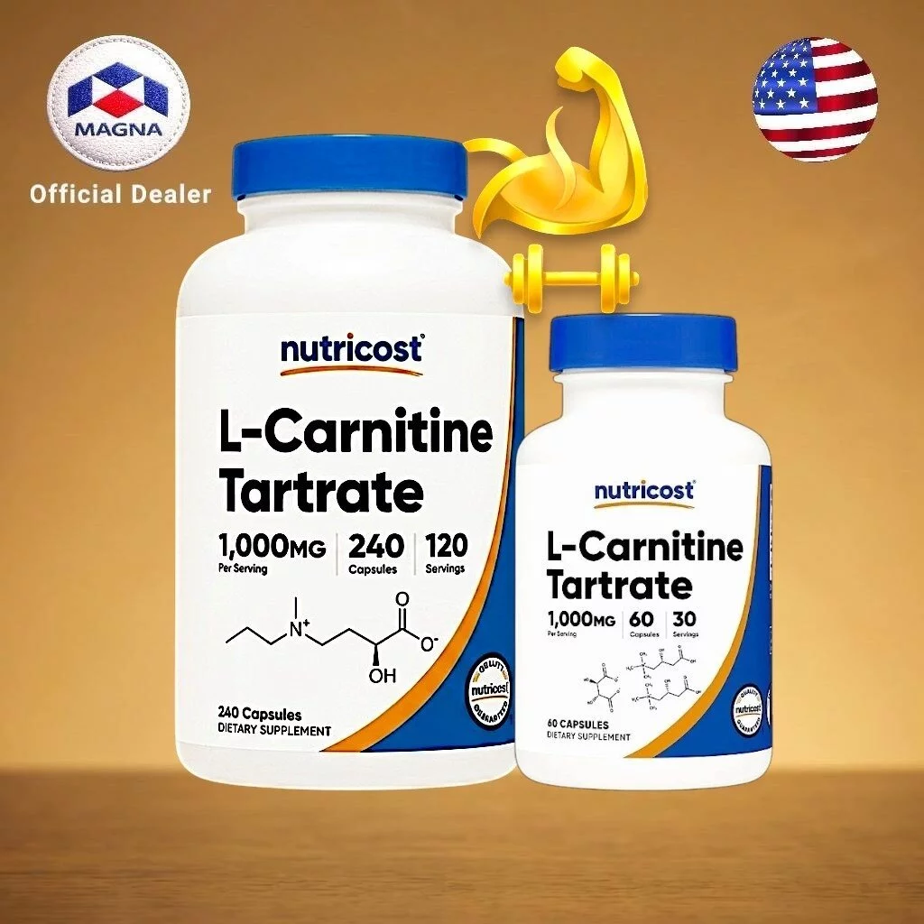 นูทรีคอสท์ แอล-คาร์นิทีน 1000 mg/s แอลคาร์นิทีน Nutricost L-Carnitine /กินร่วมกับ แอปเปิ้ลไซเดอร์ บีซีเอเอ ซีแอลเอ คร...