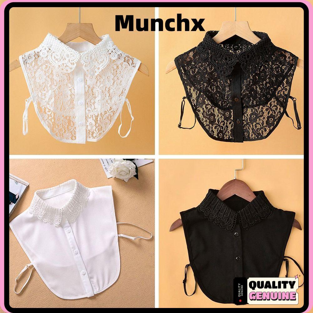 MUNCHX ปลอกคอปลอมที่ถอดออกได้, ปลอกคอปลอมลูกไม้ DIY, Neckline ที่ถอดออกได้ปรับเสื้อผ้าผู้หญิงหญิง