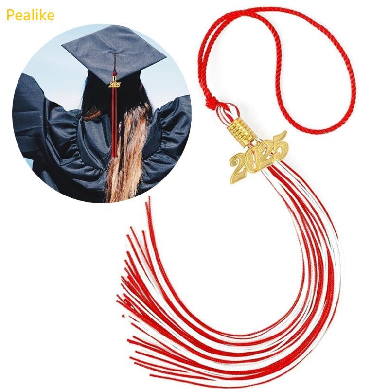 Pealike Graduation Tassels 2025 Graduation Gowns หมวก Tassels Charm สําหรับชุดวิชาการหมวกผ้าพิธีกรรม