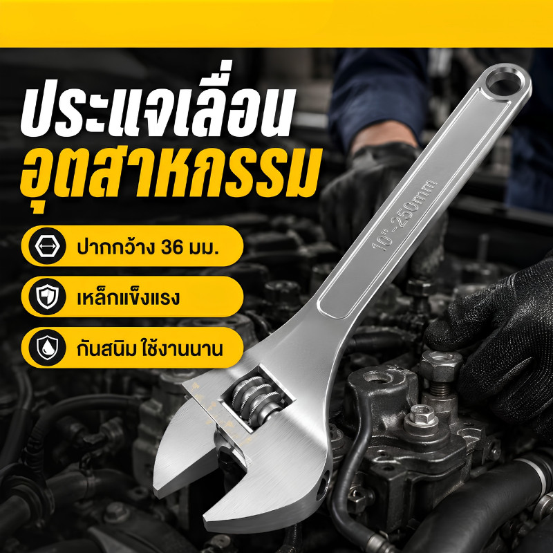 ZB1 HOME ประแจปากเลื่อน มี4 ขนาดให้เลือก กุญแจเลื่อนปากเลื่อน Adjustable Wrench