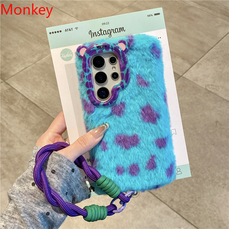 Plush Blue Spot รูปแบบหมีน่ารักเลนส์สําหรับ Samsung S26 S25 S24 S23 U A17 A16 A15 A14 A26 A36 A56 A35 A55 A54 A37