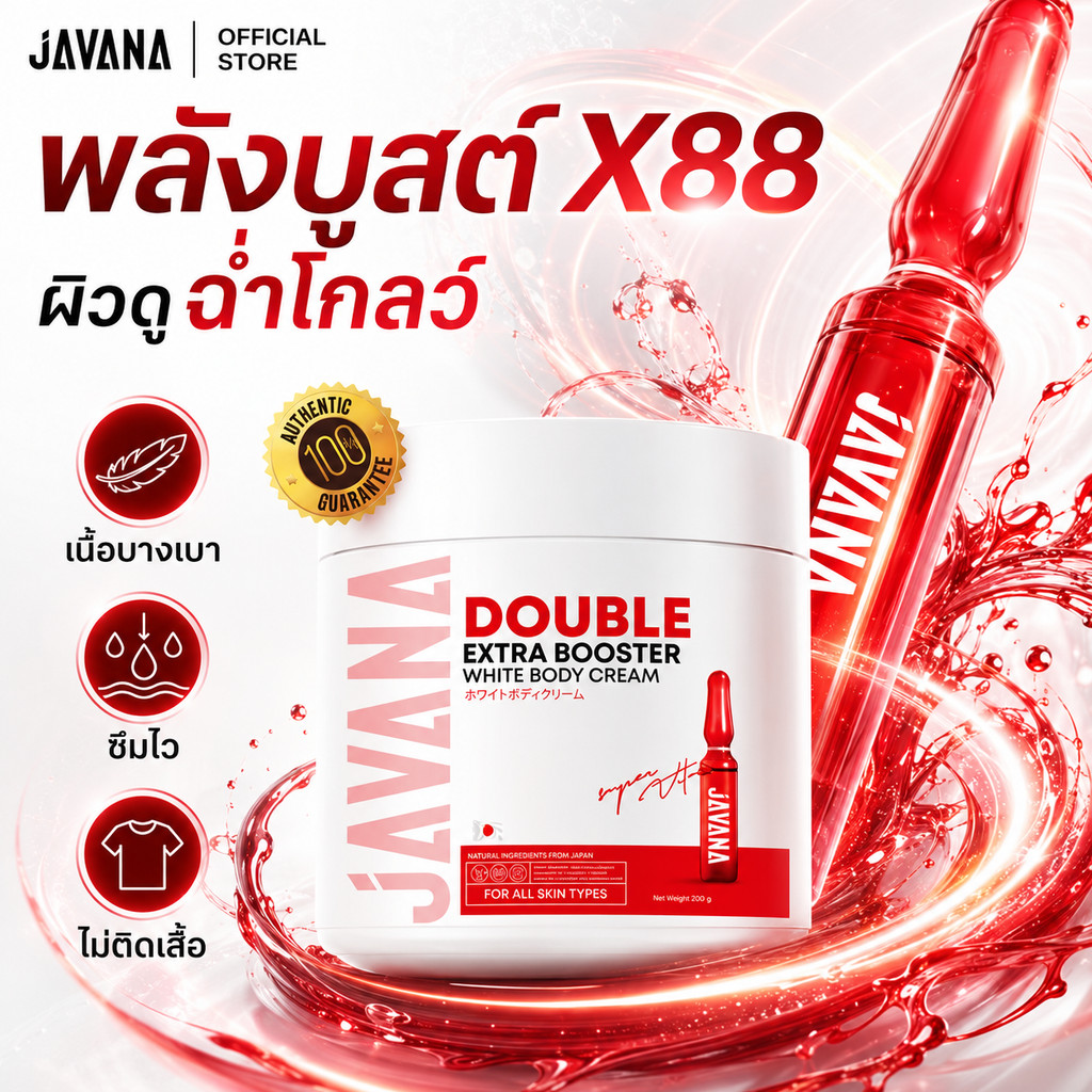 JAVANA Body Lotion 200g โลชั่นเนื้อบางเบา ซึมไวทันที ไม่เหนียวเหนอะหนะ สดชื่น สบายผิว