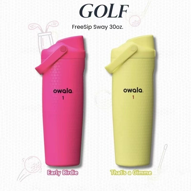 Owala Early Birdie & Thats a Gimme Golf Tumbler 30oz |   304 ถ้วยจับสแตนเลสแบบพกพา |   ขวดน้ําสําหรั