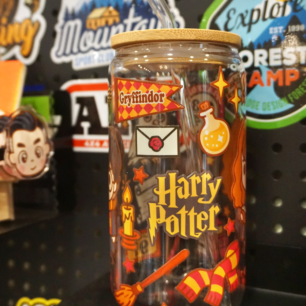 Harry Potter การ์ตูนน่ารัก UV DTF สติ๊กเกอร์กันน้ํา Transfer Decal พร้อมพื้นผิวคริสตัล