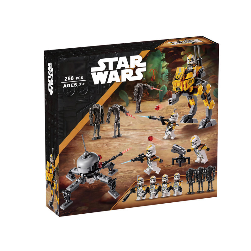 เลโก้ star wars Star Wars 327 Star Wars Clone Soldier Battle Pack 75431 Boy ประกอบของเล่นบล็อกตัวต่อ