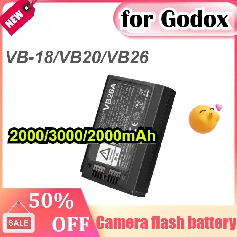 แบตเตอรี่ถ่ายภาพสําหรับ Godox VB26 VB-18 V1 AD100PRO AD100 PRO V860III VB-20 V850II V860II V350 การถ