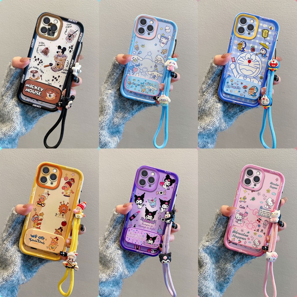 เคส VIVO V70 กระจกลายการ์ตูนน่ารักพร้อมขาตั้งเคสโทรศัพท์