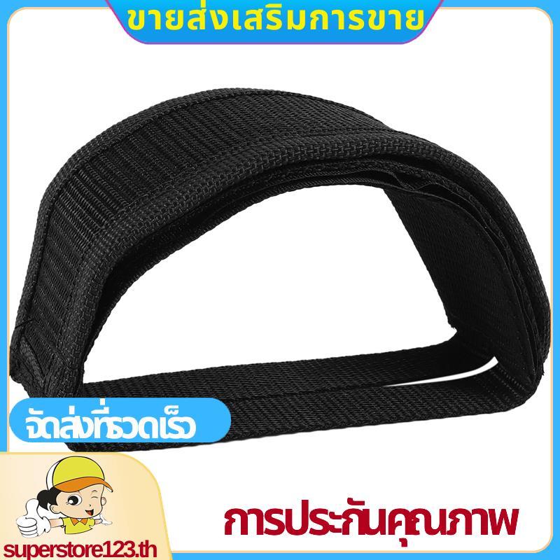 Fixed Gear Fixie BMX จักรยานจักรยาน Anti-slip สายรัดกาวคู่เหยียบคลิปเข็มขัดสีดํา .superstore123th