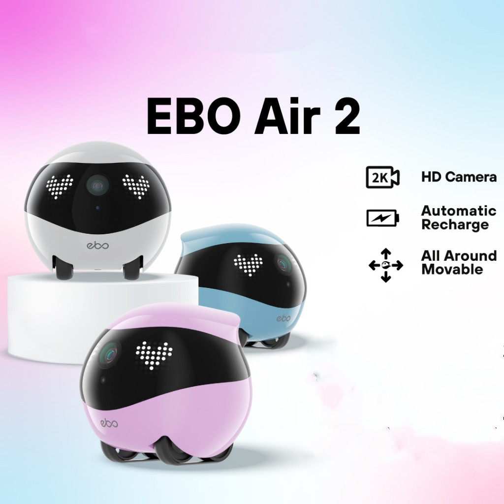 Enabot EBO AIR2 หุ่นยนต์อัจฉริยะกล้องไร้สายหุ่นยนต์ตรวจสอบระยะไกลสัตว์เลี้ยง Companion Robot Realtim