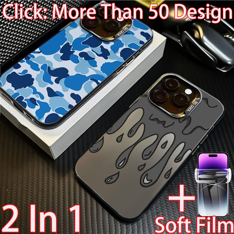 สําหรับOPPO A6XสําหรับOPPO A6X 5GปลอกCamouflage Cool Graffiti Oceanหยดน้ําการ์ตูนแมวเสือดาวเคสโทรศัพท์Manผู้หญิงOcean OPPO A6 X OPPOA6X Hydrogelป้องกันหน้าจอ