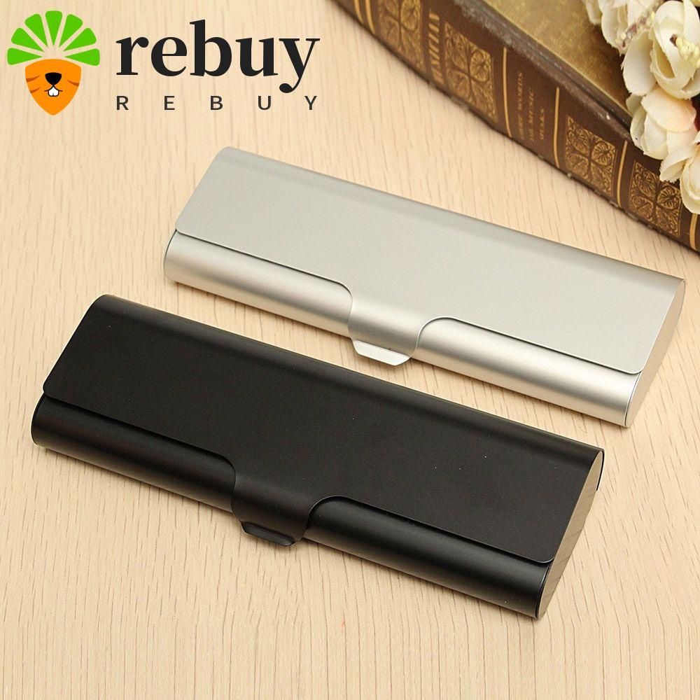 REBUY กล่องใส่แว่นตา Slim 1PC Protable Matte Hard Metal กล่องแว่นตา
