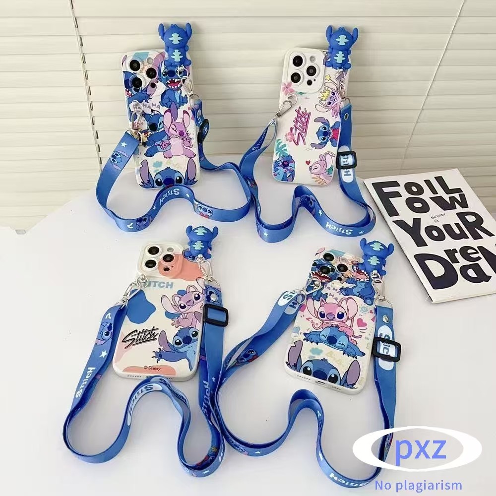 สําหรับ Vivo Y50 Y17 Y15 Y11 V50 V60 V50 Lite V60 Lite 3D Plush Stitch Crossbody สายไฟเคสโทรศัพท์