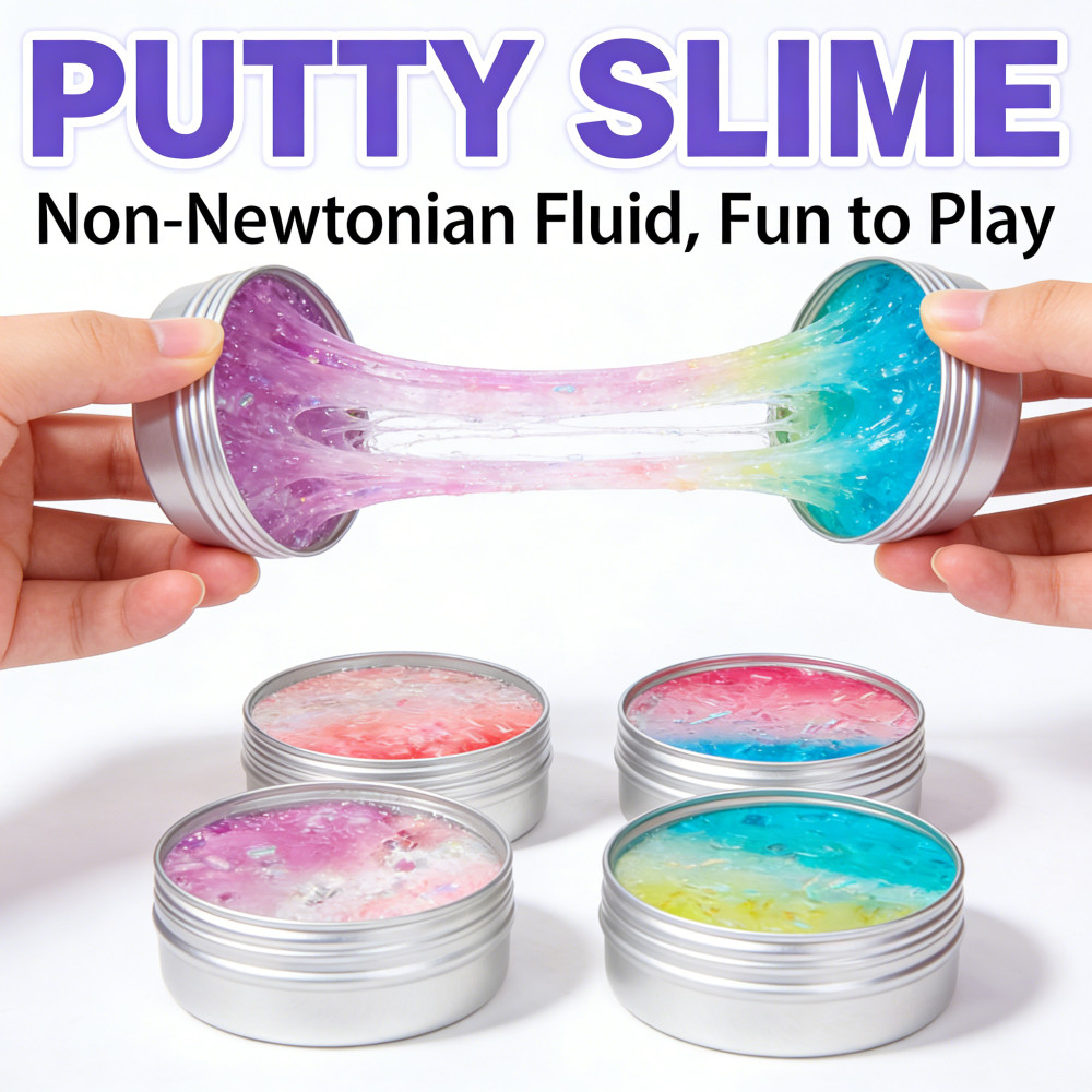 ยืดฉีกสไลม์ สนุกเล่น PUTTY ไม่เหนียว สดใสสี สไลม์ Glass