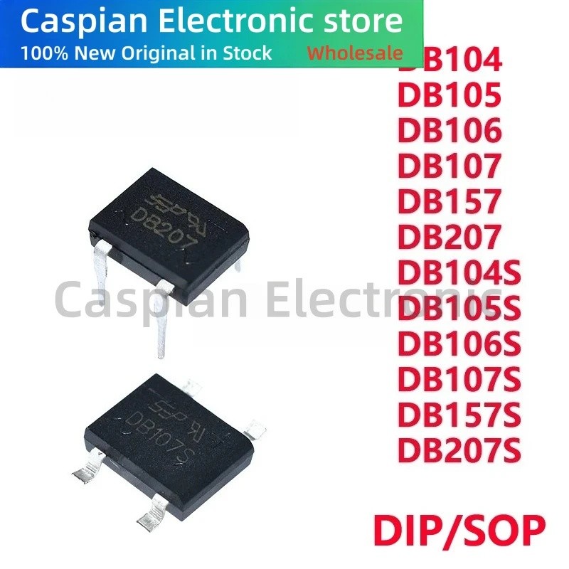 5PCS DB104 DB105 DB106 DB107 DB157 DB207 DIP4 DB104S DB105S DB106S DB107S DB157S DB207S SOP4 Rectifi