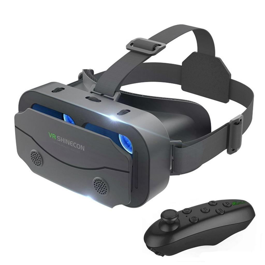Shinecon สมาร์ทโฟนเสมือนจริง 3D VR แว่นตา Goggles อุปกรณ์ชุดหูฟังหมวกกันน็อคเลนส์อัจฉริยะสําหรับโทรศัพท์มือถือ Viar Realidade Controller Viewer เสริมภาพยนตร์เกมฟิล์มวิ