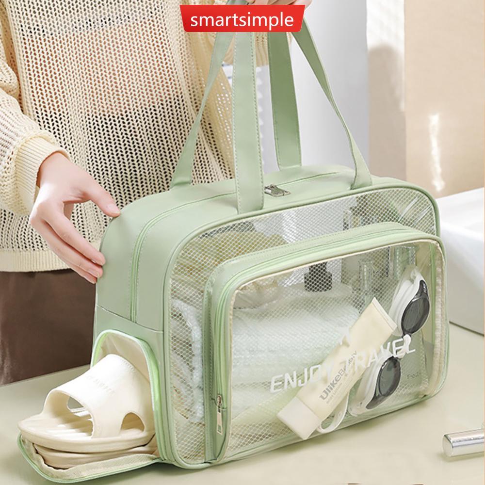 SMARTSIMPLE ขนาดใหญ่เปียก-แห้งว่ายน้ํากระเป๋ากันน้ํา GYM Tote พร้อมช่องรองเท้ากระเป๋าเดินทางสําหรับผ