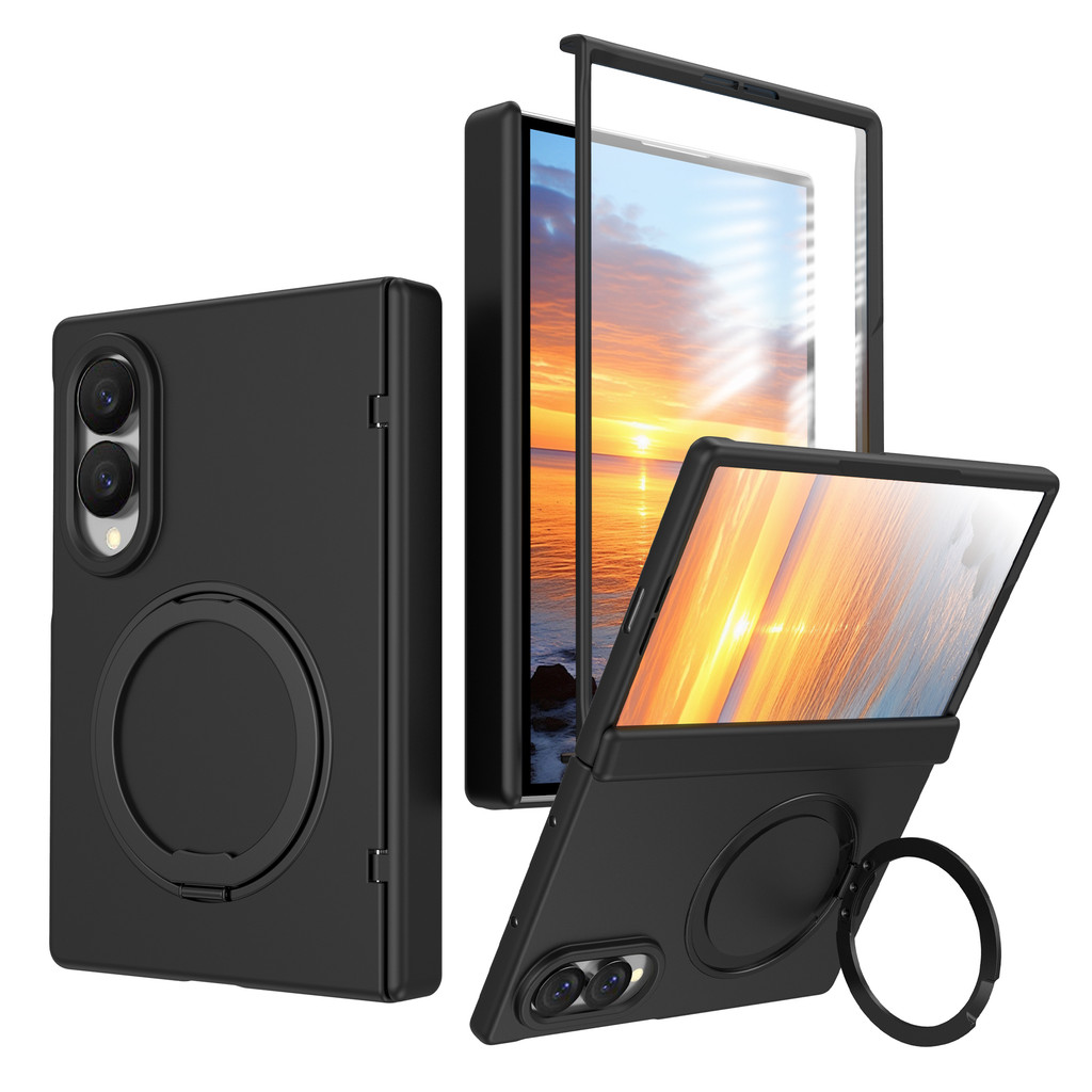 360 หมุนผู้ถือแหวนสําหรับ Samsung Galaxy Z พับ 8 กว้าง Fold8 กว้างพับ 8 Ultra Fold8 Ultra Fold7 พับ 7 5G กรณีบานพับป้องกันมือรู้สึกด้วยเปลือกฟิล์มปกหลัง