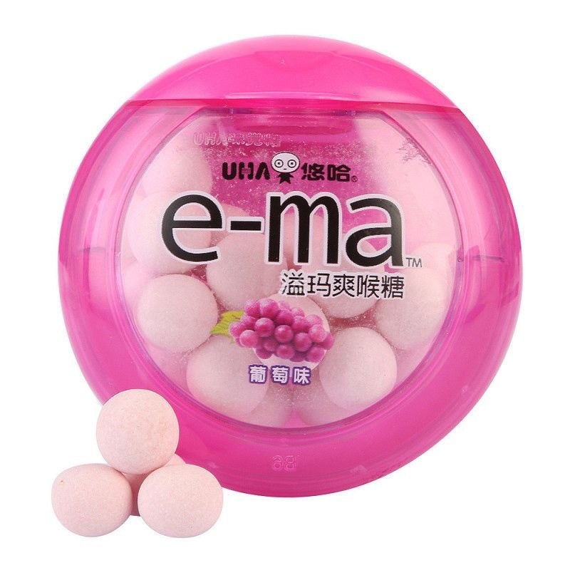 UHA UHA e-ma Yima ลูกอมสดชื่น 5 รสชาติเลือกมะนาวองุ่นกุหลาบมิ้นต์รสผลไม้ขนมนําเข้า 0728