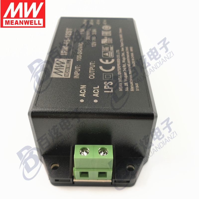 ไต้หวัน MEAN WELL IRM-45-12ST 45W12V3.8A โมดูลจ่ายไฟ AC-DC พร้อมสายเชื่อมต่อแบบขั้วต่อ