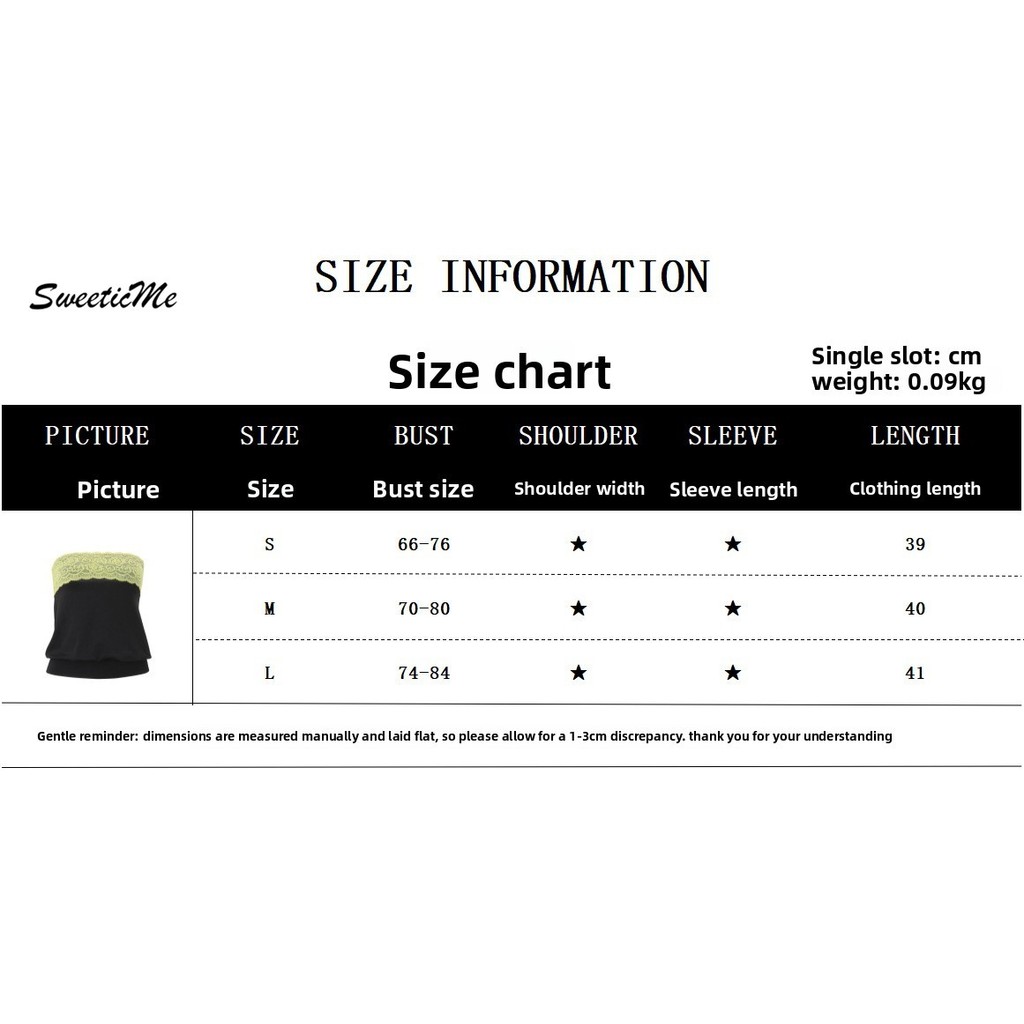 SweeticMe ผู้หญิง 2026 ใหม่แฟชั่นลูกไม้ Splicing Contrast สี Tube Tops — صورة 3