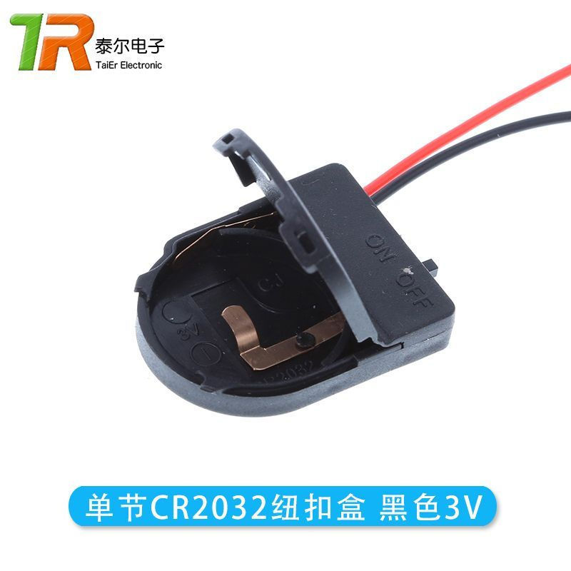 6v New product black double-flap battery holder for two batteries12y Single belt3v Battery cable wit