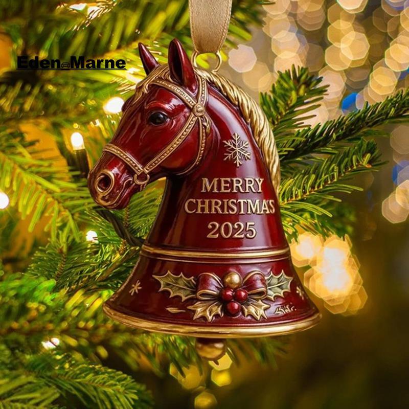 [Eden_Marner]Xmas Tree Decor ตกแต่งคริสต์มาส Horse Shape Bell Home Holiday Party Merry Christmas แขว