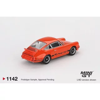 MINI GT No.1142 Porsche 911 Carrera RS 2.7 Tangerine with Black Livery MGT01142
