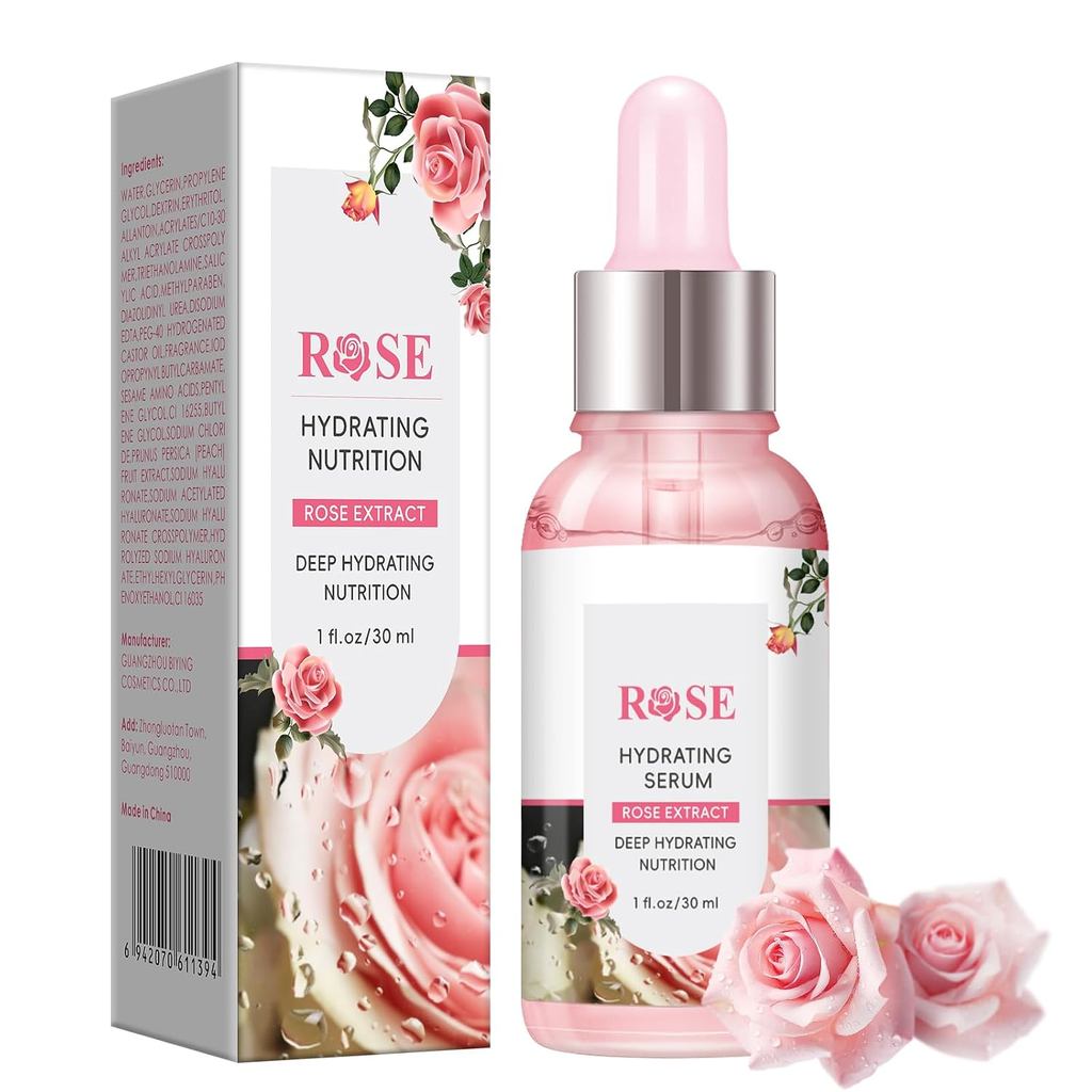 Rose Face Serum สําหรับผู้หญิง,Moisturizer Rose Facial Serum,Hydrating Rose Serum for Face (30ML)