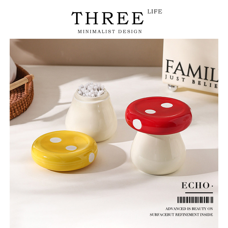 Tlife · Echo · ที่วางไม้จิ้มฟัน ขวดสําลีเซรามิกเห็ดมูลค่าสูงน่ารักในครัวเรือน | เสียงสะท้อน