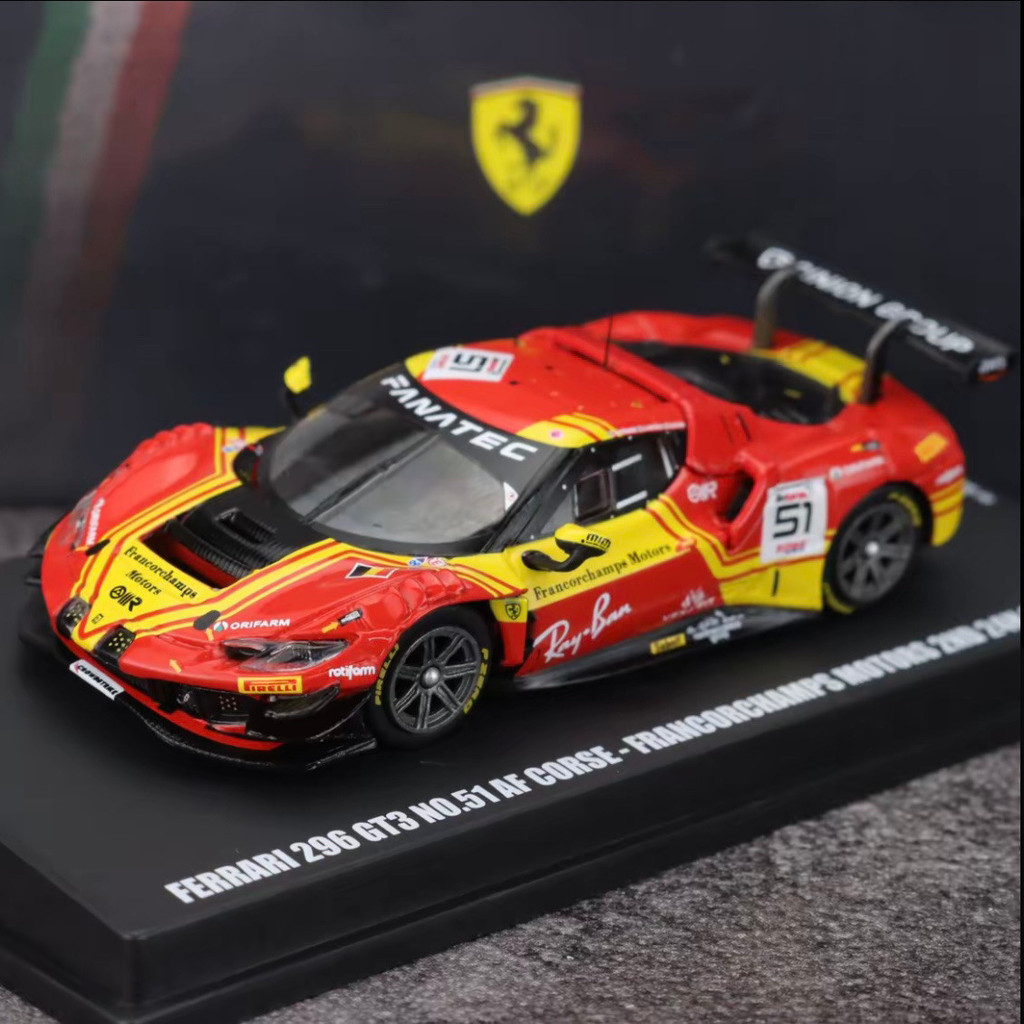 Looksmart 1: 64 Ferrari 296 GT3 2024 โมเดลรถโลหะผสมจัดส่ง 88 การ์ตูน