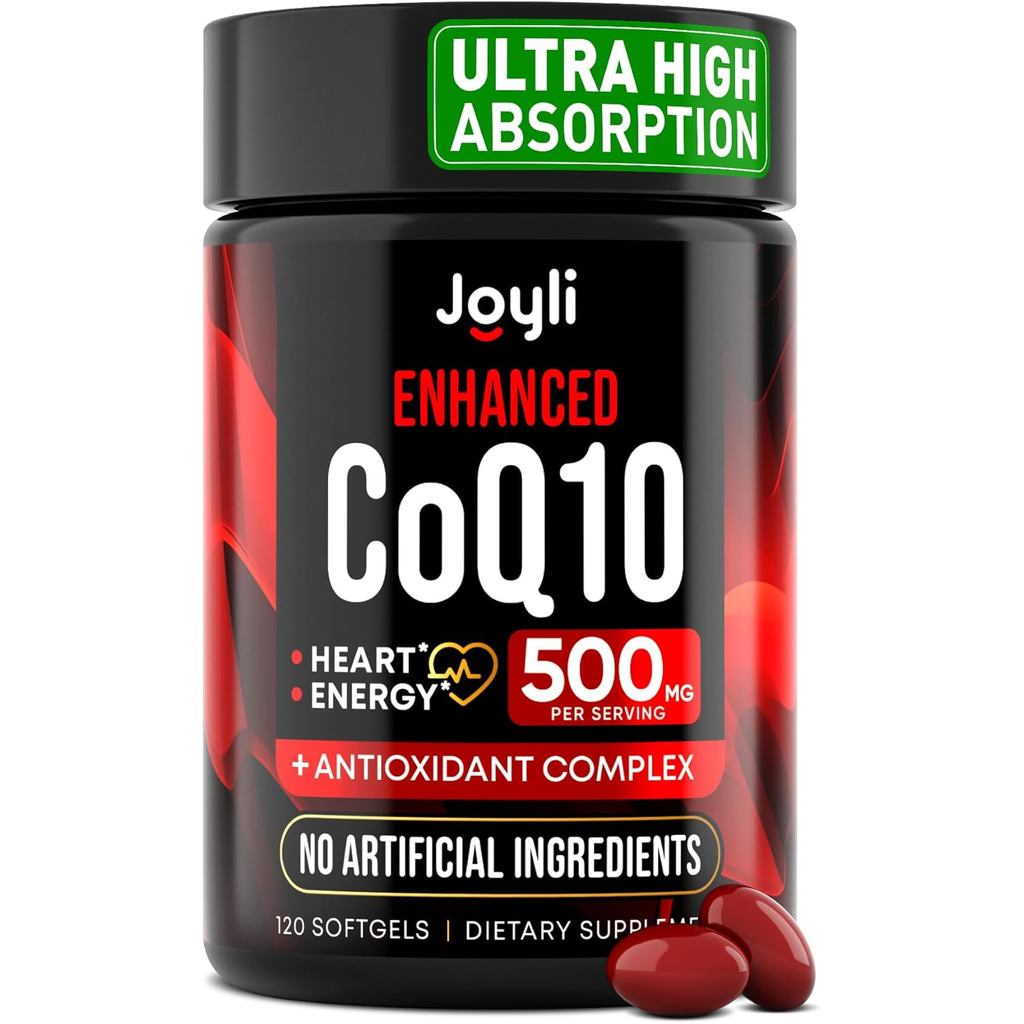 CoQ10 500MG - Co Q 10 plement 120 Softgels for Heart Health&Energy Production - ขยายพันธุ์โภชนาการ C