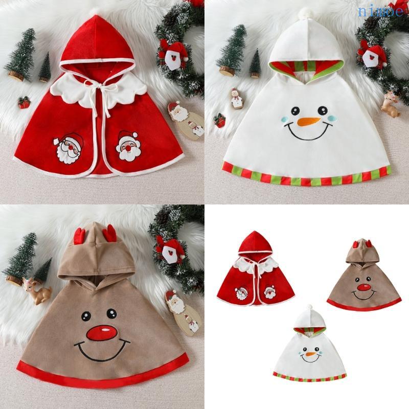 Nio คริสต์มาส Capes Snowman Reindeer สําหรับฮาโลวีนคริสต์มาสเด็กเครื่องแต่งกายเด็กคริสต์มาสผ้าคลุมไห