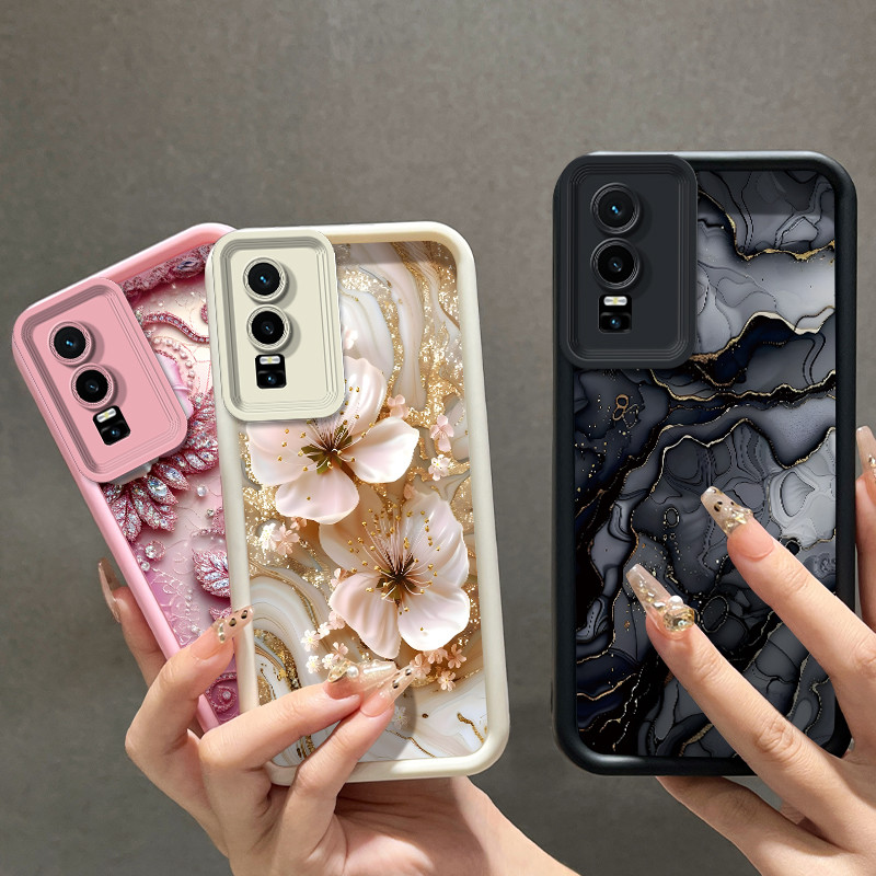 เคสโทรศัพท์สําหรับVivo Y76 5G/Y76s 5G/Y74s 5G/Y76sกล้องคลุมทั้งหมดAnti-Scratchน่ารักปุยกระต่ายน้อยกา