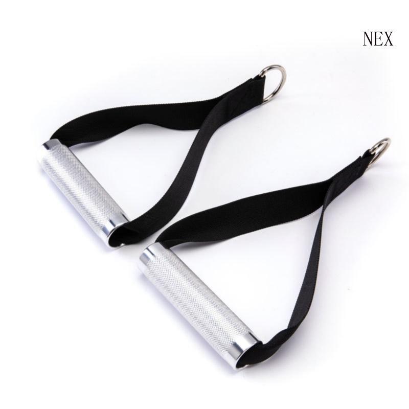 NEX Gym Handle Fitness Straps Stirrup Handle Cable Attachments Metal Grip