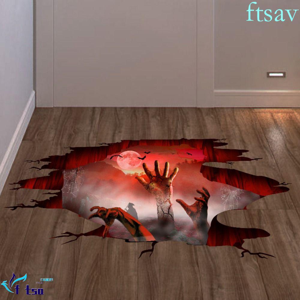 SWIFTSAVER 2 ชิ้น/เซ็ตฮาโลวีน Ghost Hand สติกเกอร์,ที่ถอดออกได้ DIY 3D Ghost Hand สติกเกอร์,หลายฉาก 