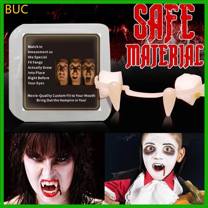 BUC สําหรับแวมไพร์ฟันปลอม Retractable ฮาโลวีนสําหรับ Vampire Fangs Blood Capsules L