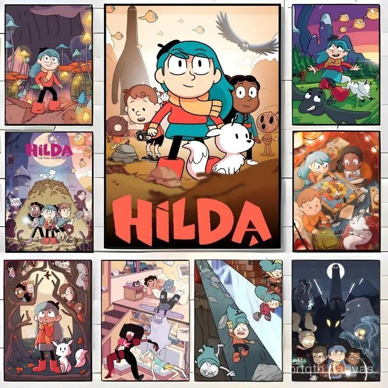 HW8S อะนิเมะ H-HildaS โปสเตอร์ Self-กาวศิลปะกระดาษกันน้ําสติกเกอร์กาแฟ House Bar Room Wall Decor