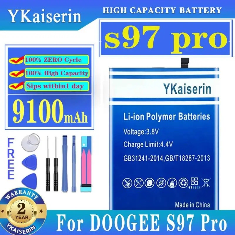 สําหรับ Doogee S97 Pro Pro BAT21ZN1318500 ความเข้ากันได้สูง 9100มะห์ แบตเตอรี่โทรศัพท์มือถือน้ําหนัก