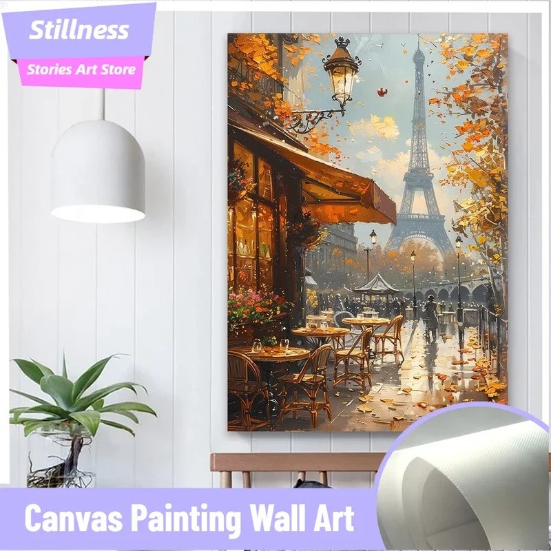 Frameless Stillness Stories frameless หอไอเฟลโปสเตอร์ท่องเที่ยวฝรั่งเศส Wall Art โปสเตอร์ Lahore Old