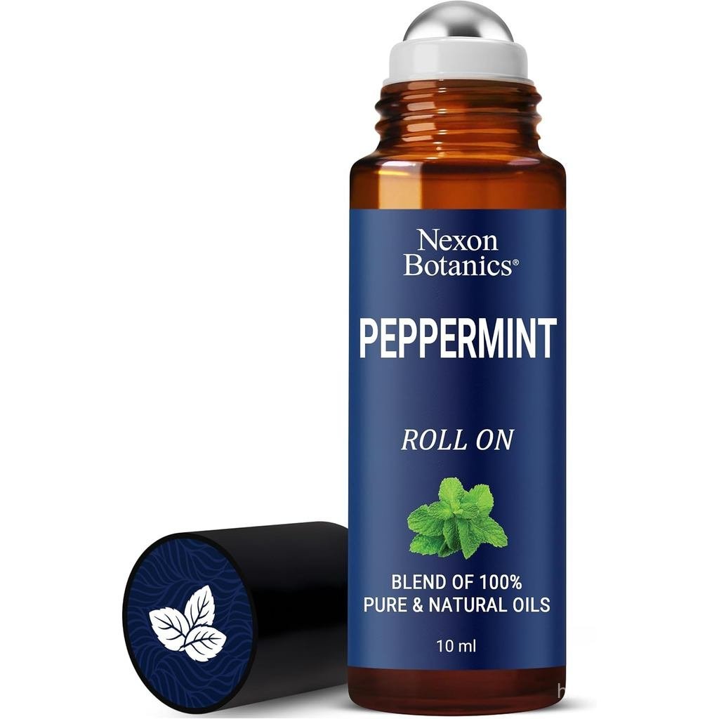 PeppermintEssentialRoll-On10mlสําหรับ,Aromarapy,MintyScent|Pre-DilutedEssentialRollerforTicalUse-Ble